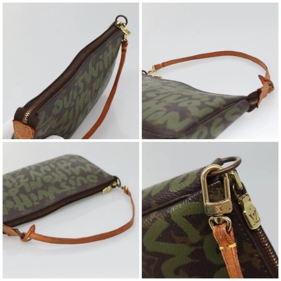 LOUIS VUITTON Graffiti Pochette Accessoires Pouch Khaki M92191 LV Auth bs28566 - Picture 16 of 16
